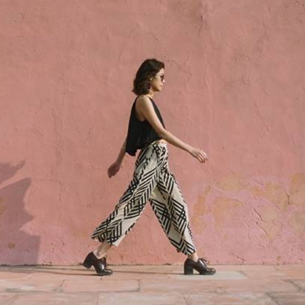 ISO Matter Prints Leharia Wide Leg Pants Champagne